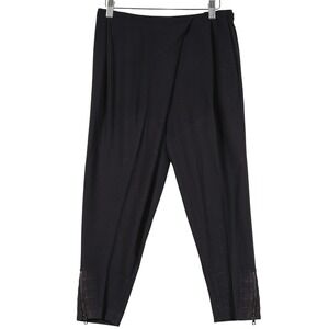 Alice and Olivia Black Pants Air Cropped Zipper Ankle Pull Up Women's
